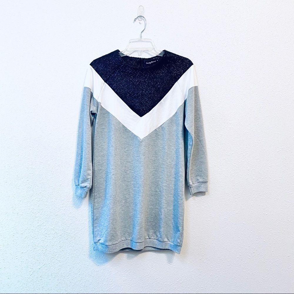 Long Sleeved Sweater Dress Gray Small